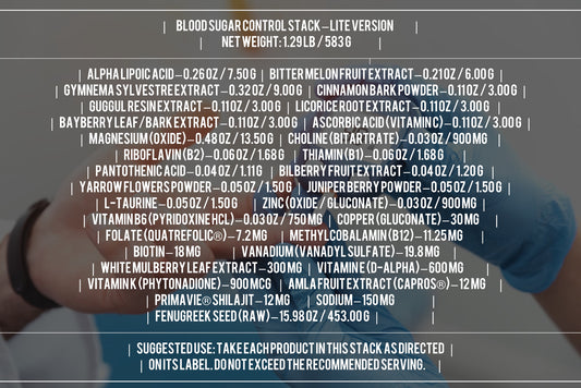 BLOOD SUGAR CONTROL STACK 91 INGREDIENTS 2330g